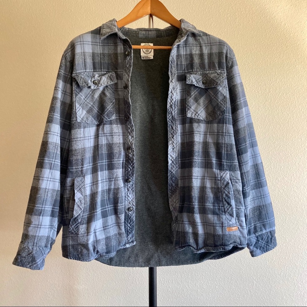 Blue/Gray Button Up Flannel Size M